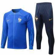 2022 France Long Zipper Training Suit Blue